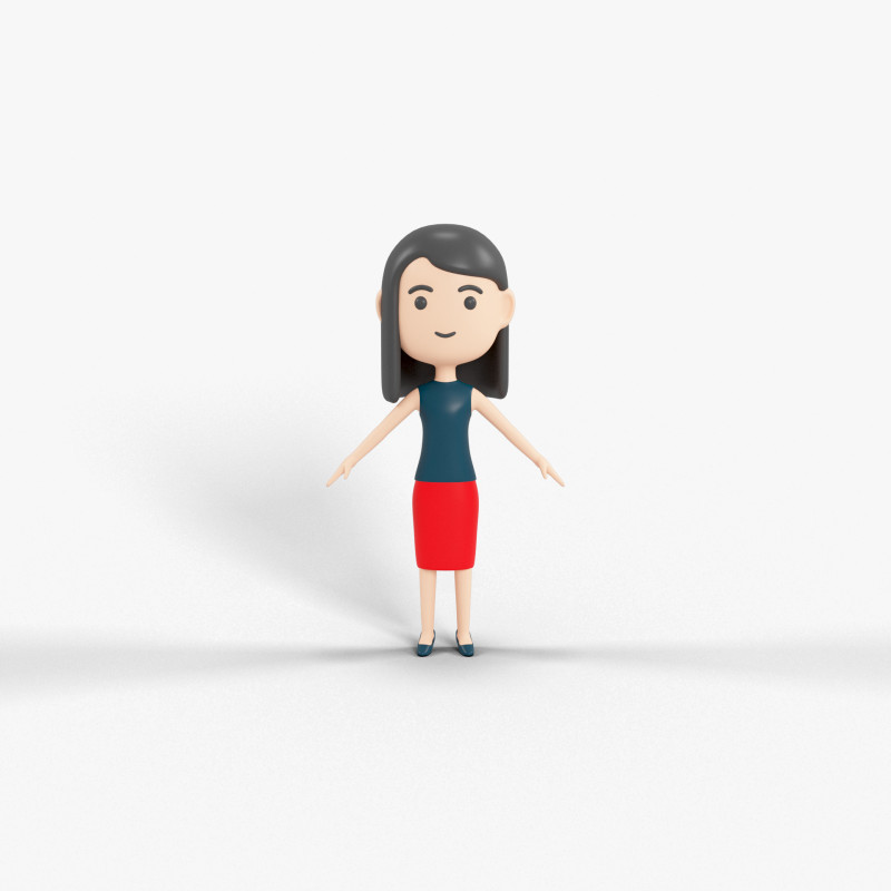 Cartoon Style Character 43 3D Model .c4d .max .obj .3ds .fbx .stl .blend