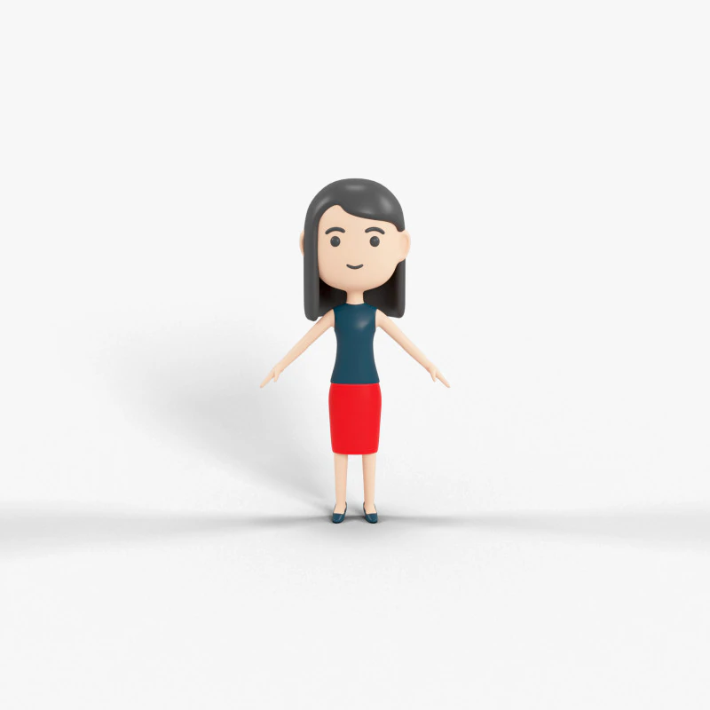 Cartoon Style Character 43 3D Model .c4d .max .obj .3ds .fbx .stl .blend 