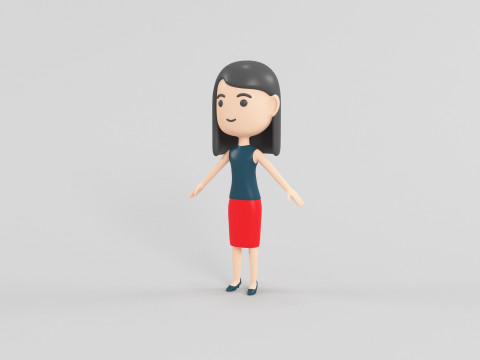 Cartoon Style Character 43 3D Model