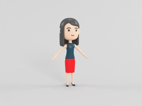 Cartoon Style Character 43 3D Model