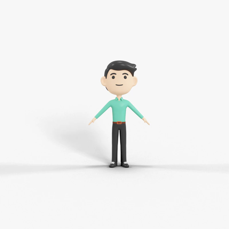 Personaggio in stile cartone animato 44 Modello 3D .c4d .max .obj .3ds .fbx .stl .blend