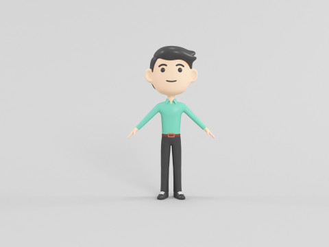 Персонаж в мультяшном стиле 44 3D Модель