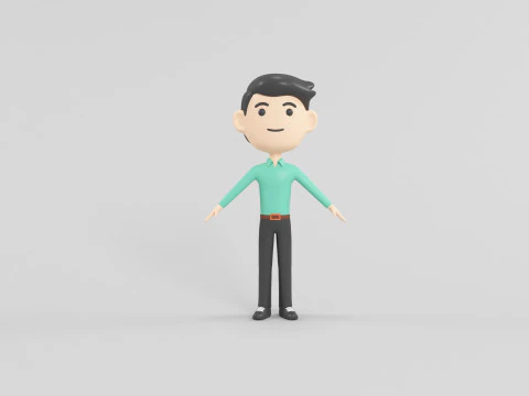 Personaggio in stile cartone animato 44 Modello 3D