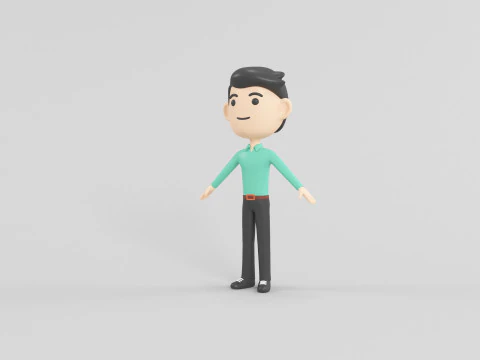 Personaggio in stile cartone animato 44 Modello 3D