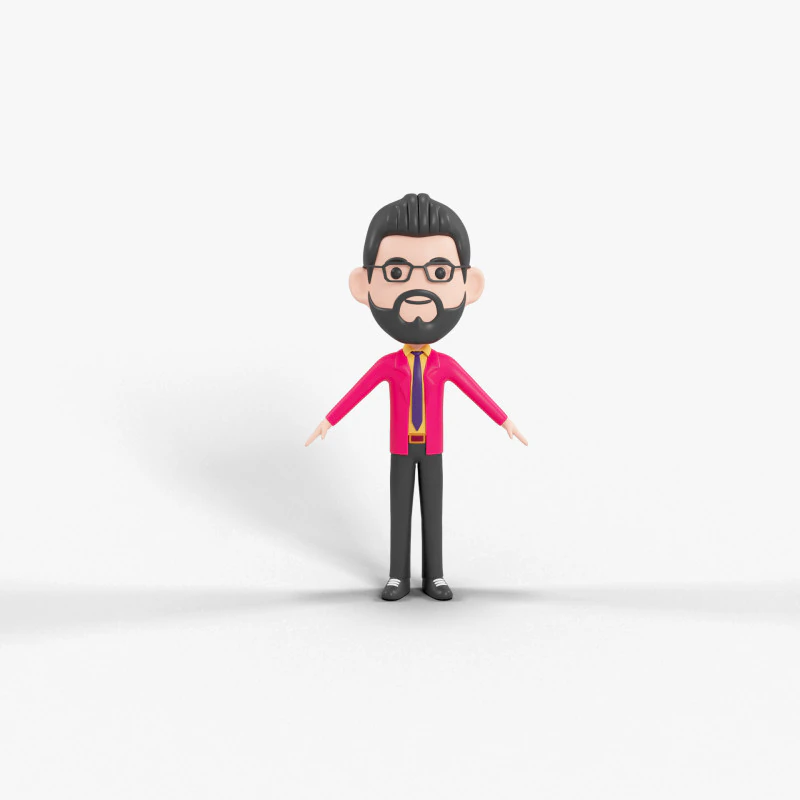 Cartoon Style Character 45 3D Model .c4d .max .obj .3ds .fbx .stl .blend 