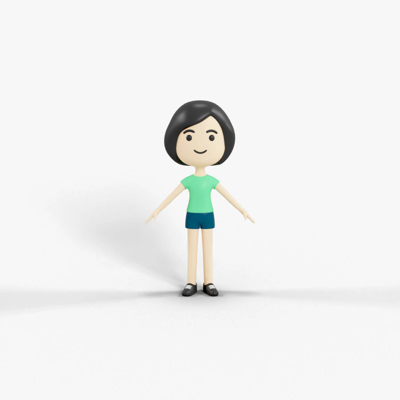 Cartoon Style Character 46 3D Model .c4d .max .obj .3ds .fbx .stl .blend 
