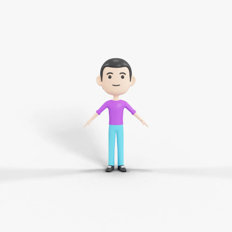 Cartoon Style Character 47 3D Model .c4d .max .obj .3ds .fbx .stl .blend