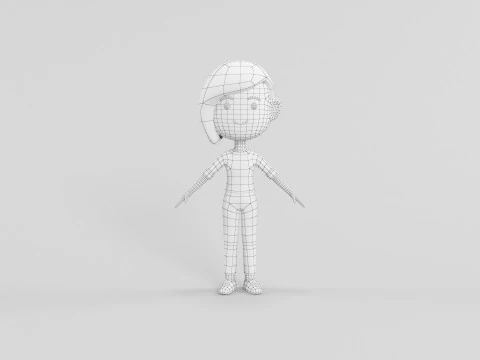 Personaggio in stile cartone animato 48 Modello 3D