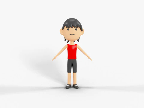 만화 스타일 캐릭터 49 3D 모델