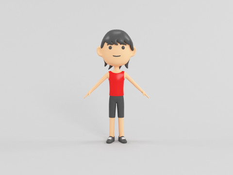 Karakter Gaya Kartun 49 Model 3D