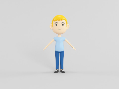 कार्टून शैली चरित्र 51 3D मॉडल