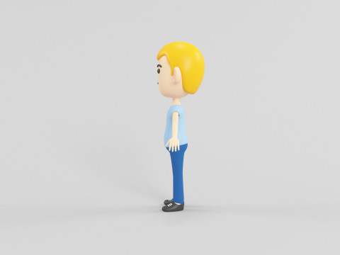 कार्टून शैली चरित्र 51 3D मॉडल