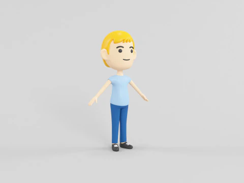 Personaggio in stile cartone animato 51 Modello 3D