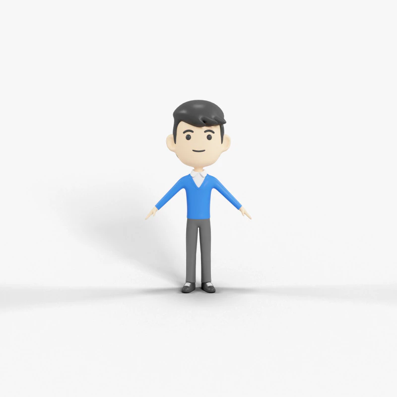 Мультиплікаційний персонаж 53 3D Модель .c4d .max .obj .3ds .fbx .stl .blend