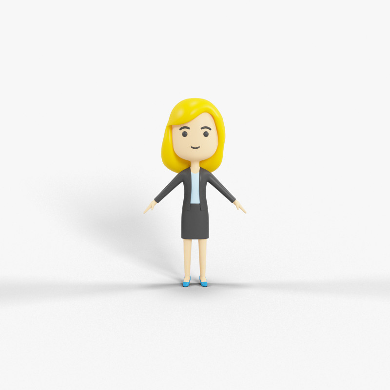 Cartoon Style Character 54 3D Model .c4d .max .obj .3ds .fbx .stl .blend