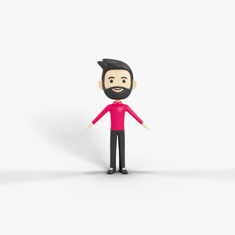 Cartoon Style Character 55 3D Model .c4d .max .obj .3ds .fbx .stl .blend