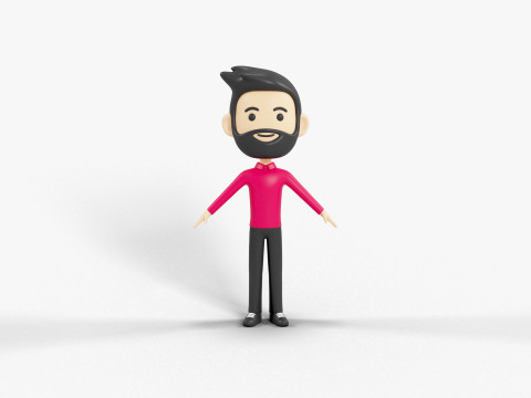 Персонаж мультяшного стиля 55 3D Модель