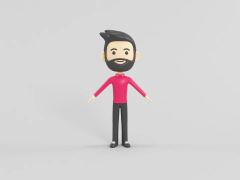 Cartoon Style Character 55 3D Model