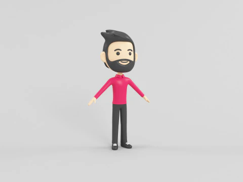 Cartoon Style Character 55 3D Model