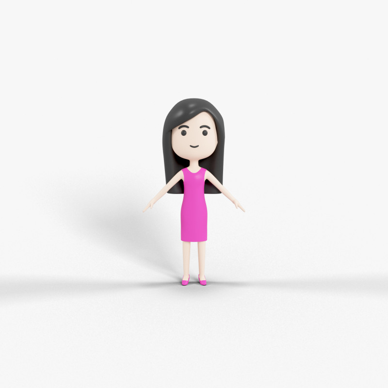 Cartoon Style Character 56 3D Model .c4d .max .obj .3ds .fbx .stl .blend