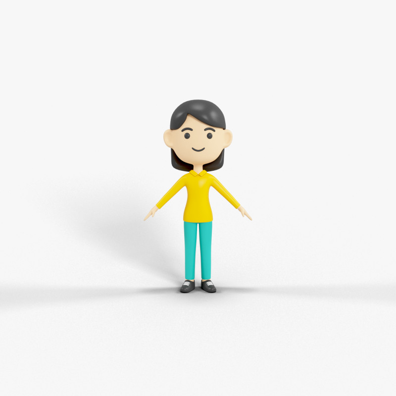 Personaggio in stile cartone animato 58 Modello 3D .c4d .max .obj .3ds .fbx .stl .blend