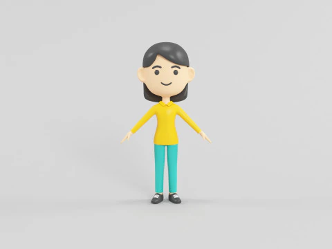Cartoon Style Character 58 3D Model