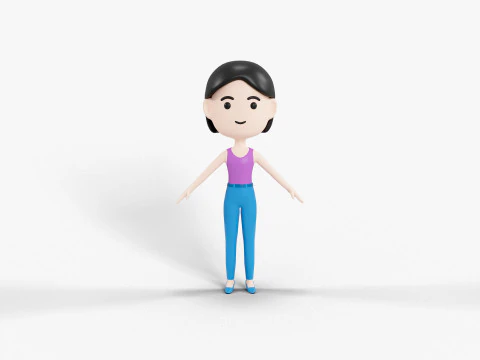 60 personaggi lowpoly Modello 3D