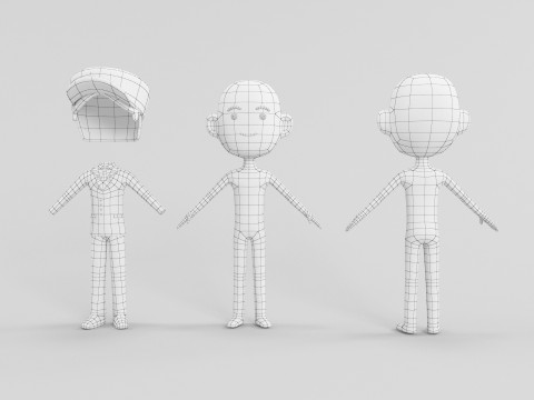 60 个低多边形角色 3D 模型