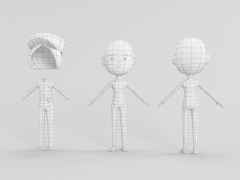 60 个低多边形角色 3D 模型