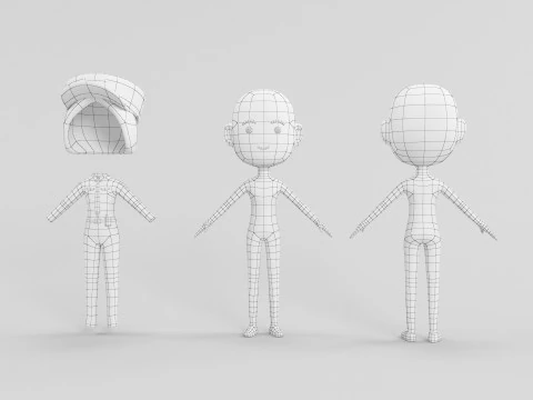 60 personaggi lowpoly Modello 3D