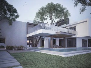 modern house scence 3D Model