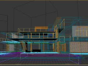 modern house scence 3D Model