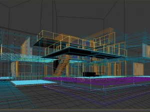 modern house scence 3D Model