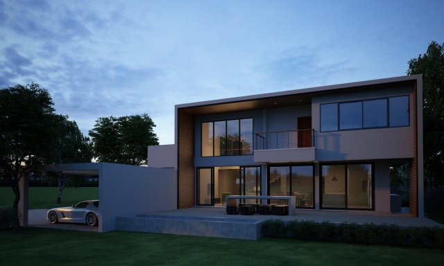 modern house 04 scence Model 3D .c4d .max .obj .3ds .fbx .stl .blend 