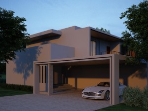modern house 04 scence Model 3D