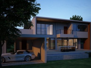 modern house 04 scence Model 3D