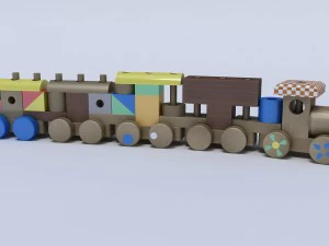 mainan kereta kayu Model 3D