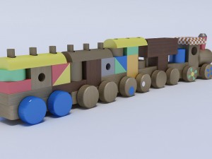 wooden train toy 3D Модель