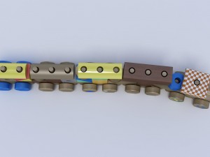 wooden train toy 3D Модель