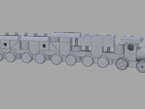 wooden train toy 3D Модель