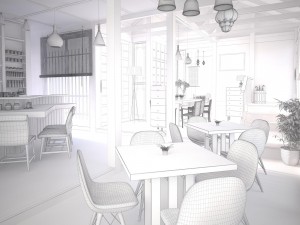 cafe 01 scene 3D Model
