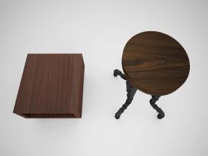 industrial steel pipe stool and sofa side-table 3D Model