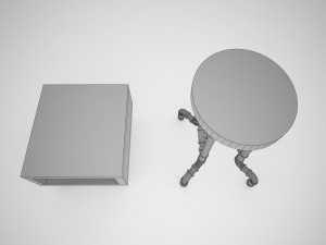 industrial steel pipe stool and sofa side-table 3D 模型