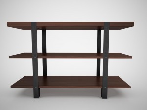 industrial steel pipe shelves and marley sofa table 3D-Modell