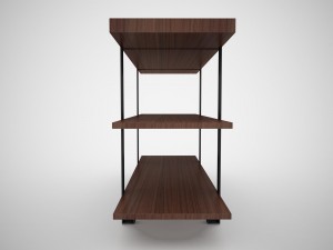 industrial steel pipe shelves and marley sofa table 3D-Modell