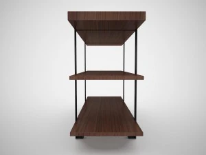 industrial steel pipe shelves and marley sofa table 3D Model