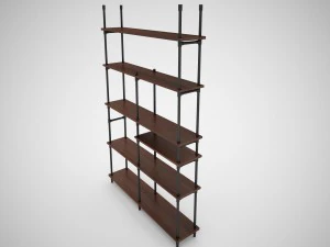 industrial steel pipe shelves and marley sofa table 3D Model