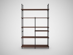 industrial steel pipe shelves and marley sofa table 3D-Modell