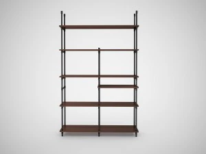 industrial steel pipe shelves and marley sofa table 3D Model