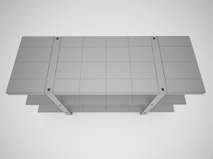 industrial steel pipe shelves and marley sofa table 3D-Modell
